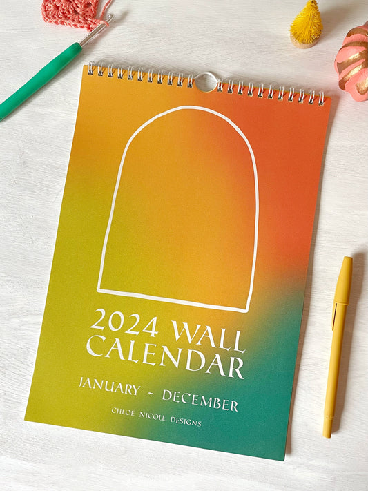 2024 Bohemian Gradient 12 Month Wall Calendar