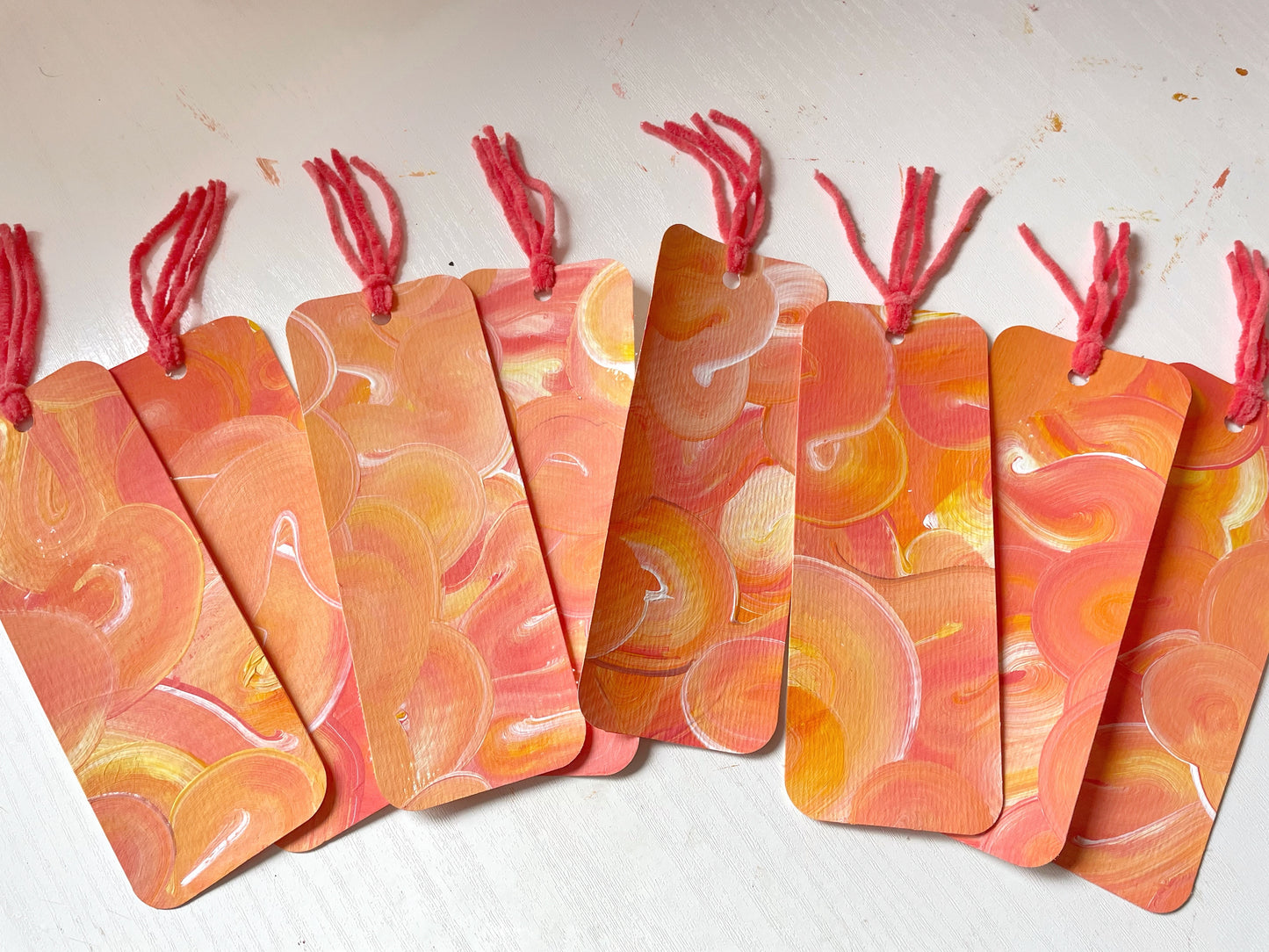 Hand Painted Handmade Swirl Bookmark