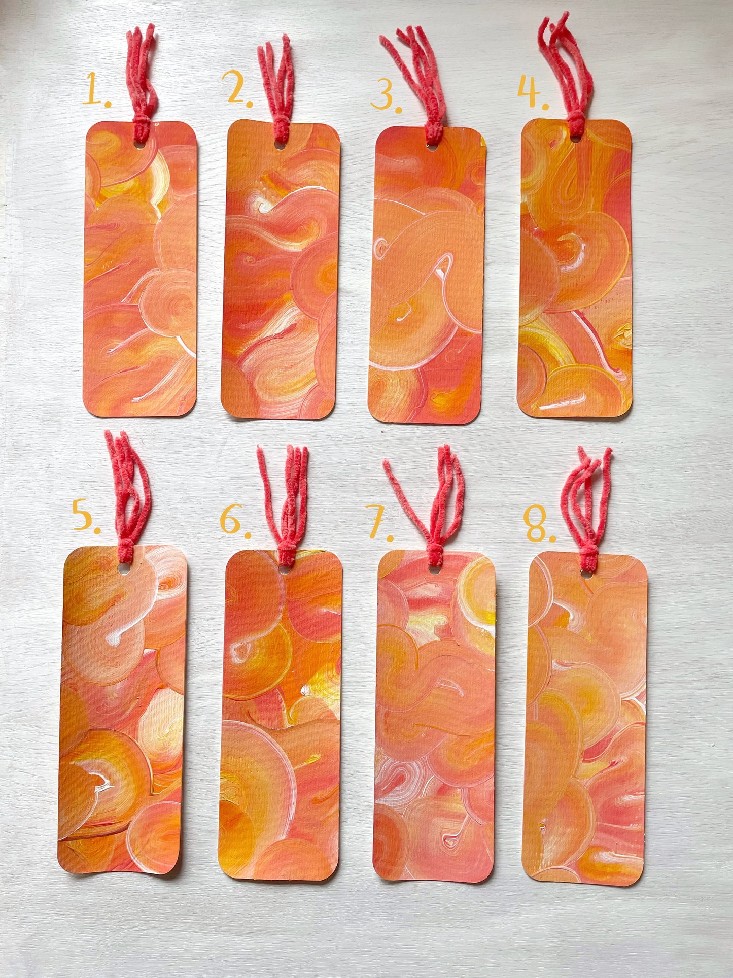 Hand Painted Handmade Swirl Bookmark