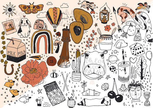 Colouring Page | Doodle Sketchbook | Digital Download