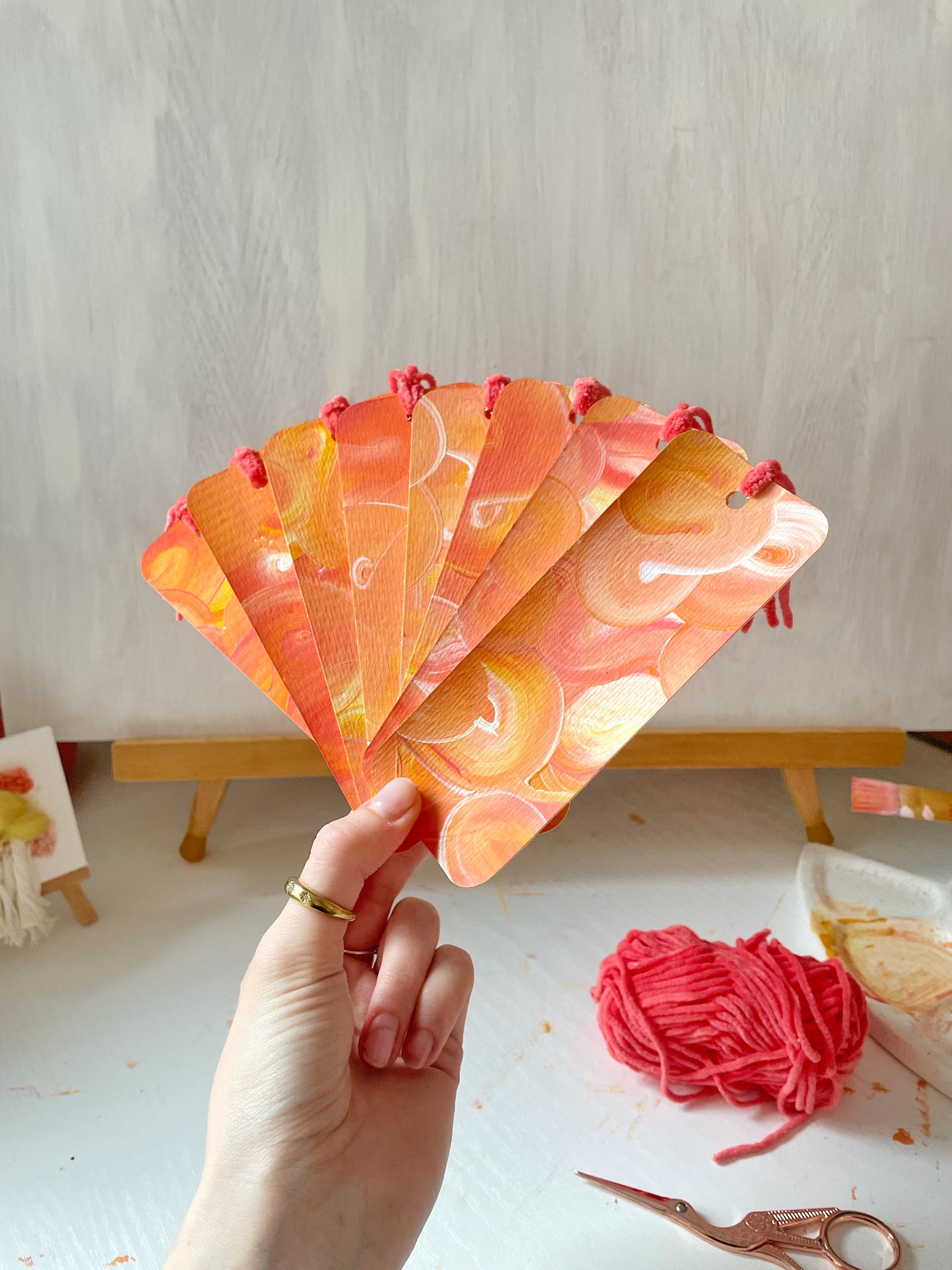 Hand Painted Handmade Swirl Bookmark