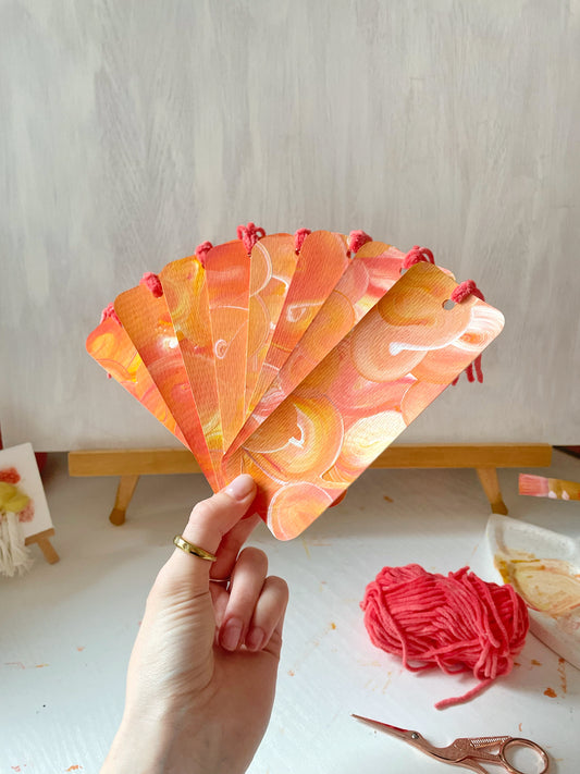 Hand Painted Handmade Swirl Bookmark
