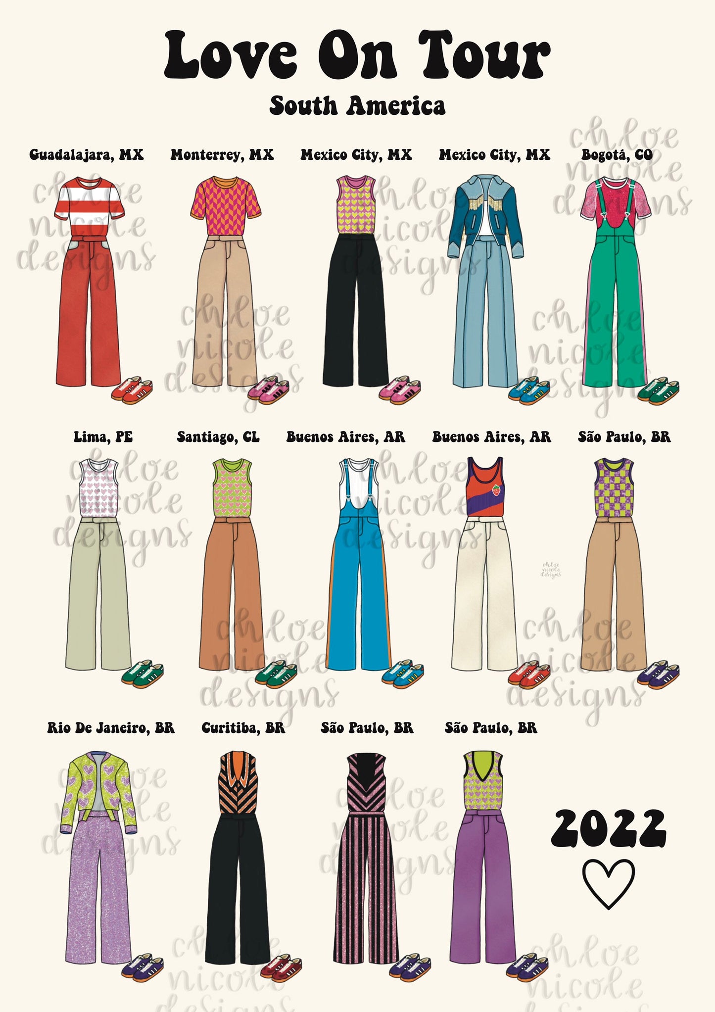 Love on Tour 2022 South America Outfits A3 Poster | HSLOT (Preorder)