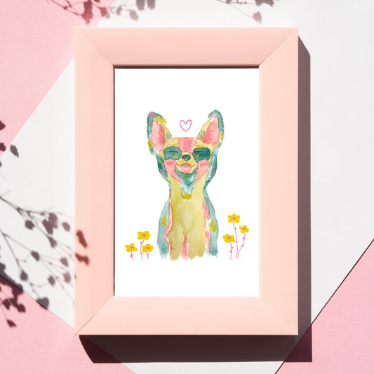 Watercolour Fox Print | A5 | Wall art