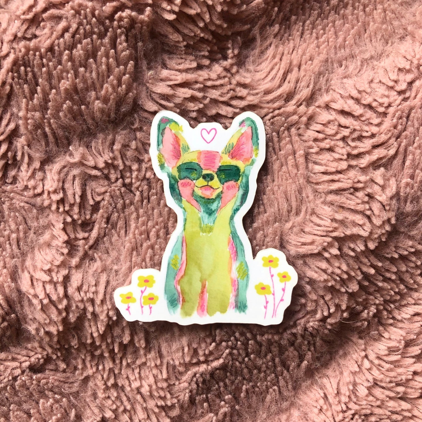 Watercolour Fox Vinyl Sticker | Die-cut