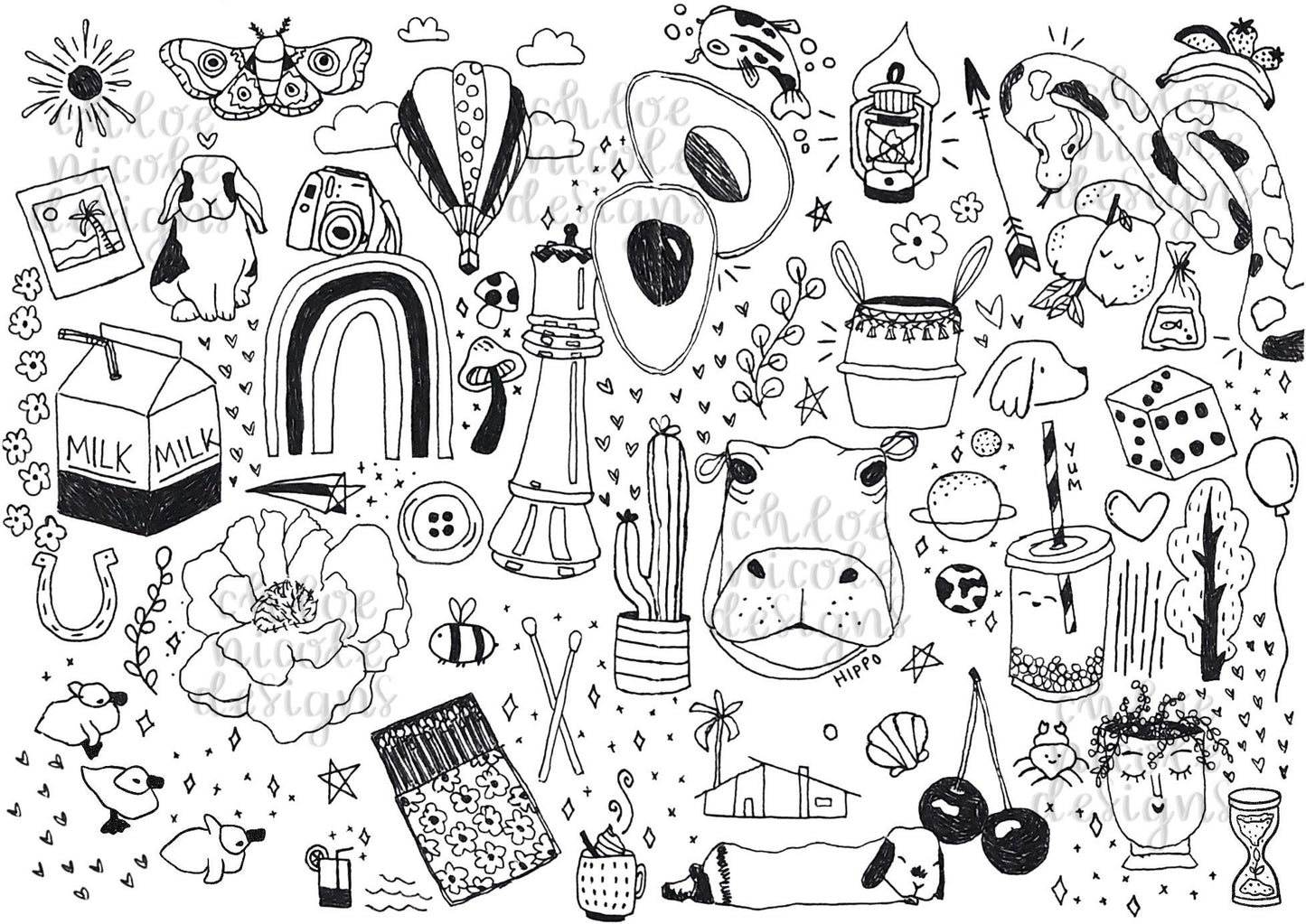 Colouring Page | Doodle Sketchbook | Digital Download