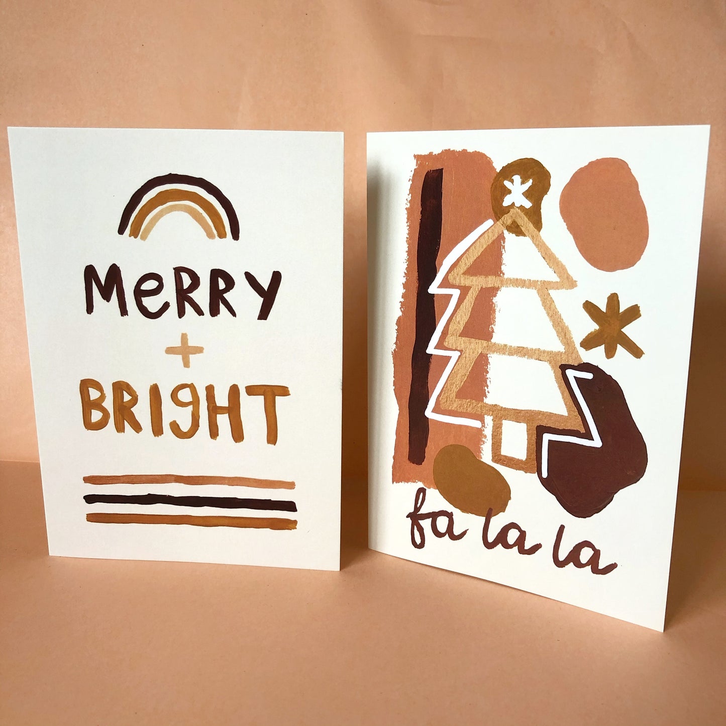 Merry + Bright Christmas Greeting Card
