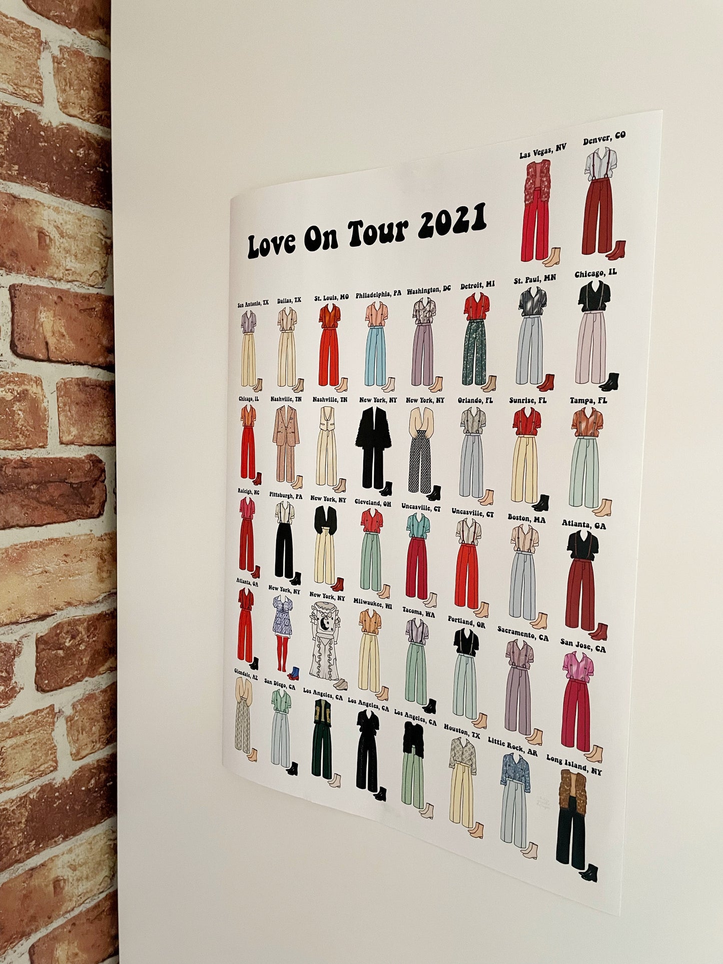 Love on Tour 2021 North America Harry Styles Outfits A3 Poster | HSLOT