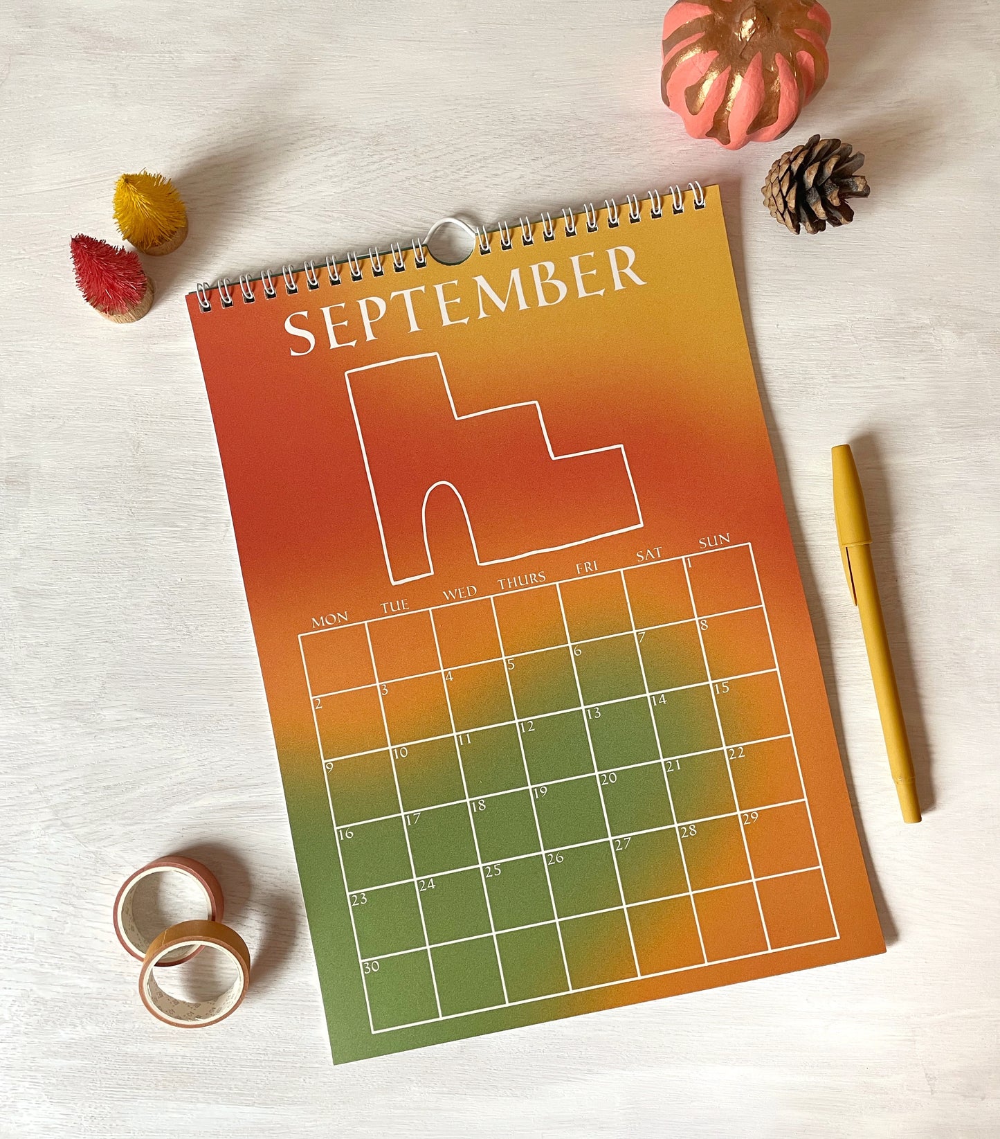 2024 Bohemian Gradient 12 Month Wall Calendar