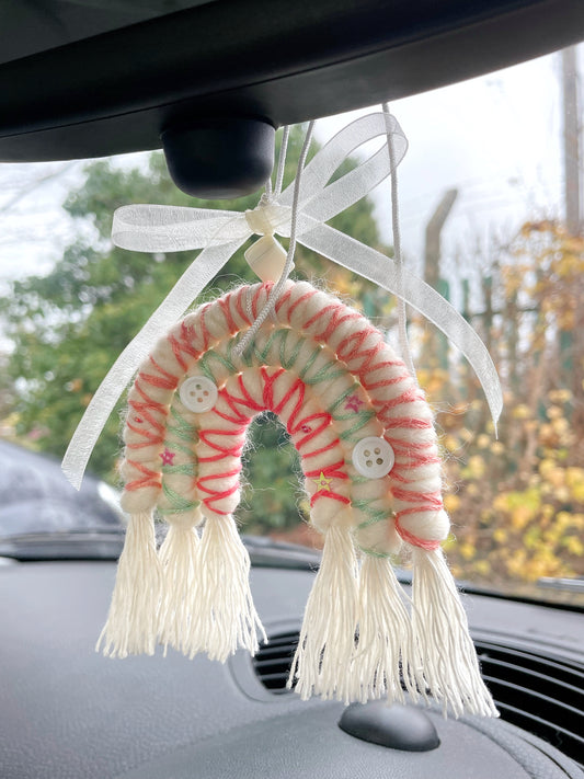 Macrame Rainbow Hanging Charm - Peach