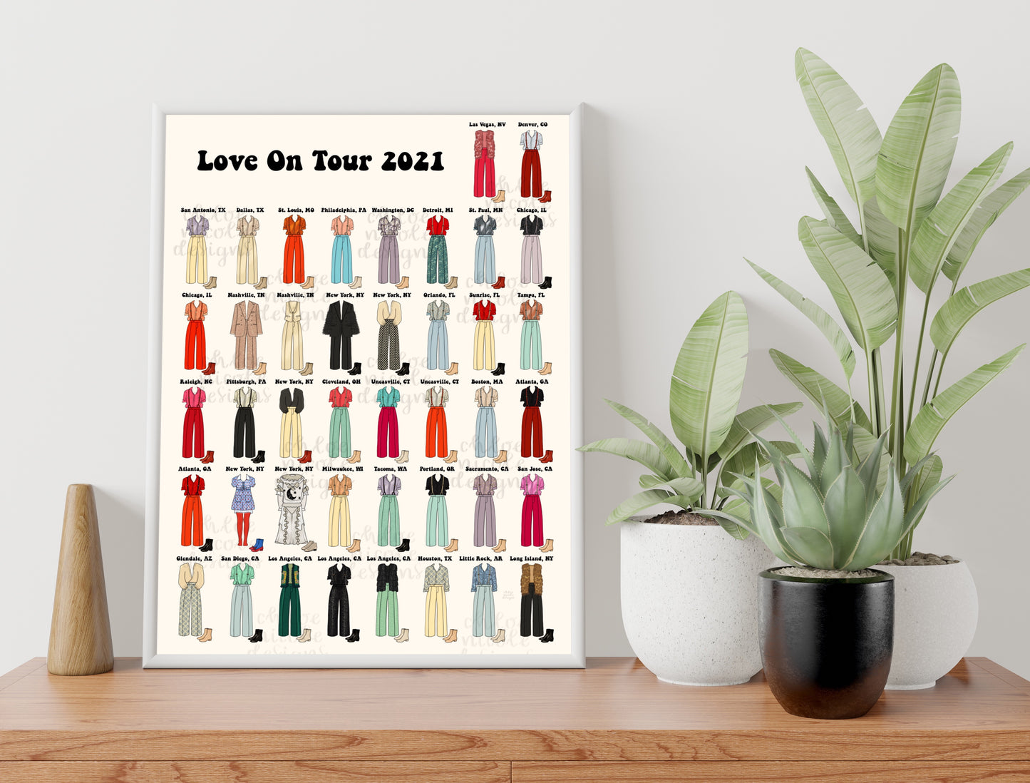 Love on Tour 2021 North America Harry Styles Outfits A3 Poster | HSLOT