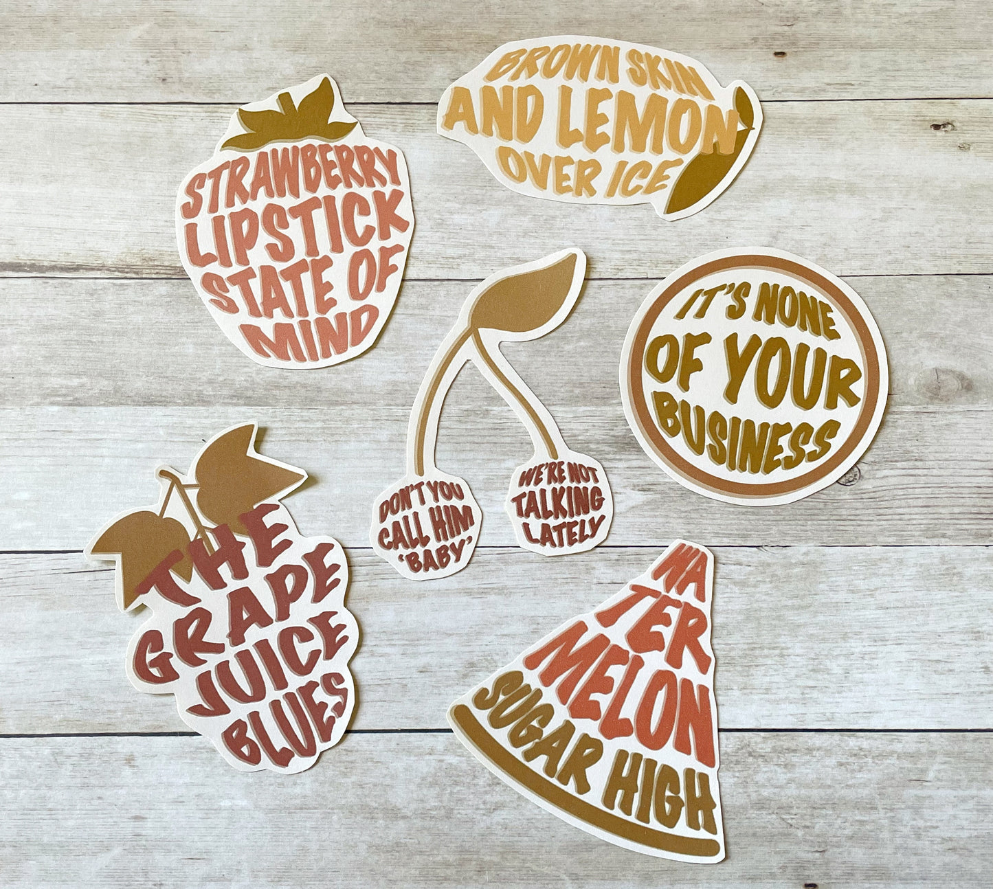 Harry Styles Fruit Lyrics Sticker Set
