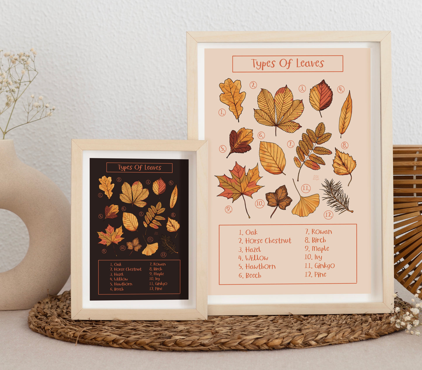 Types of Leaves Art Print | Digital Download