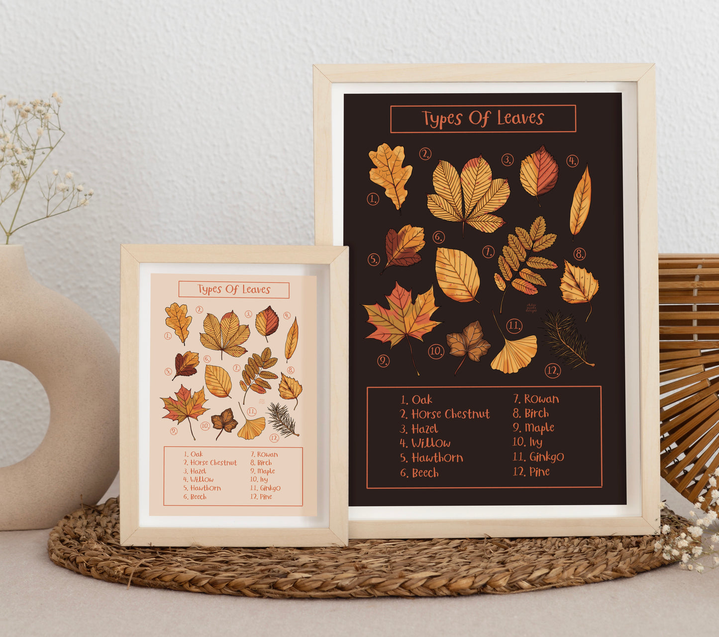 Types of Leaves Art Print | Digital Download