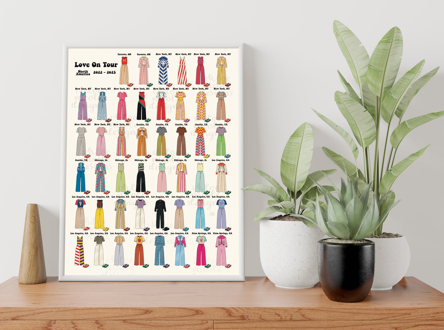 Love on Tour 2022-23 North America Harry Styles Outfits A3 Poster | HSLOT