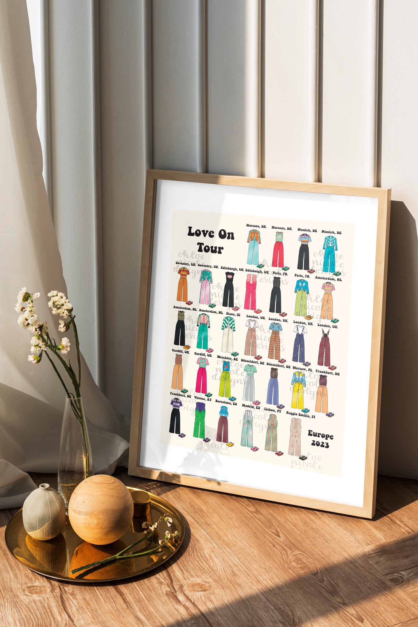 Love On Tour 2023 Europe Harry Styles Outfits A3 Poster | HSLOT