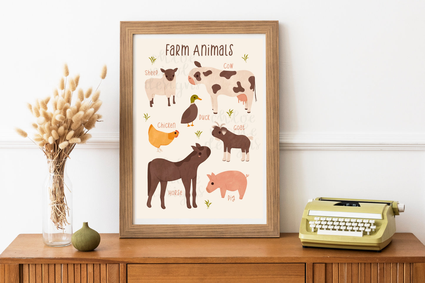 Farm Animals Nursery Art Print | Digital Download