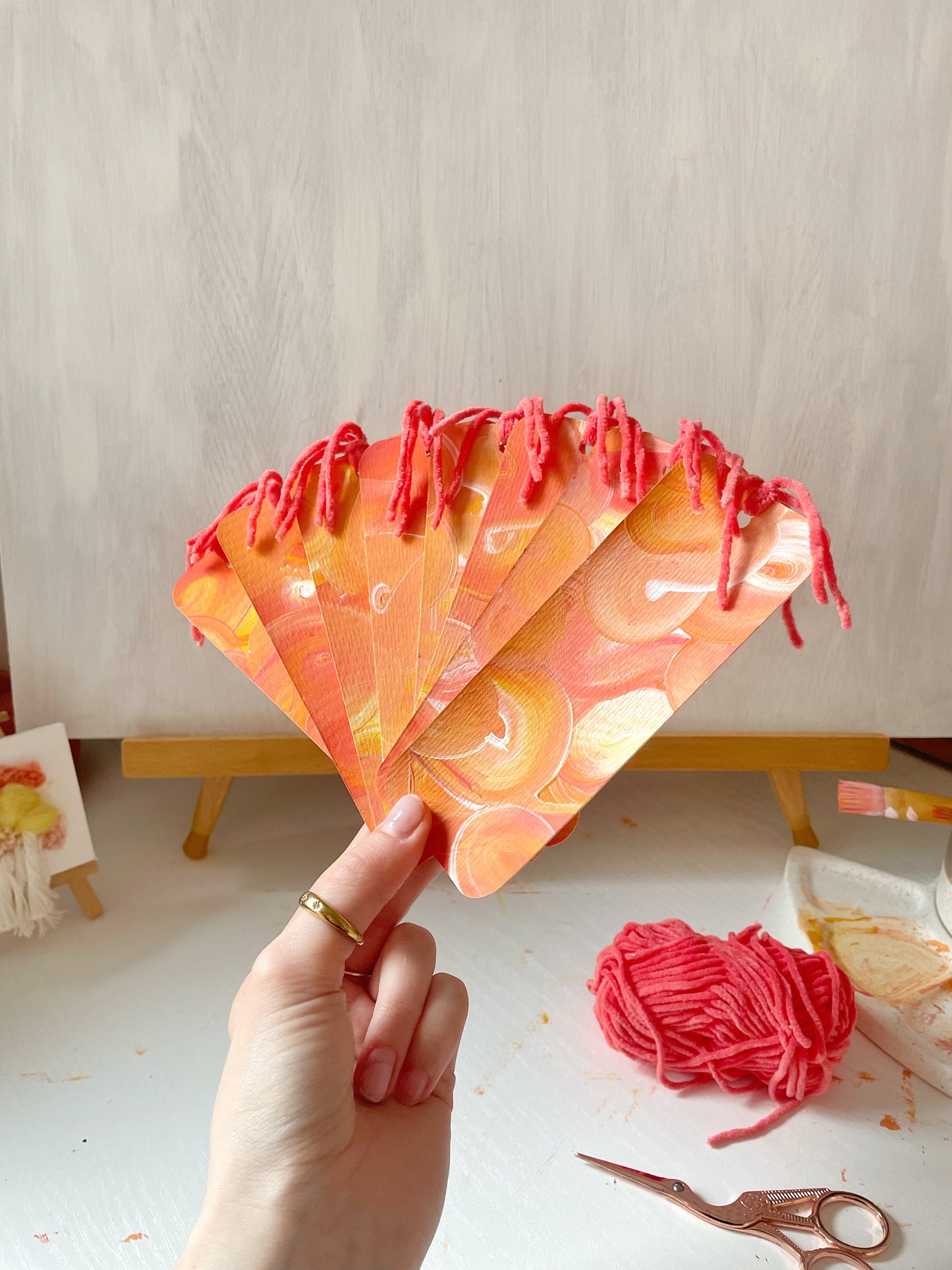 Hand Painted Handmade Swirl Bookmark