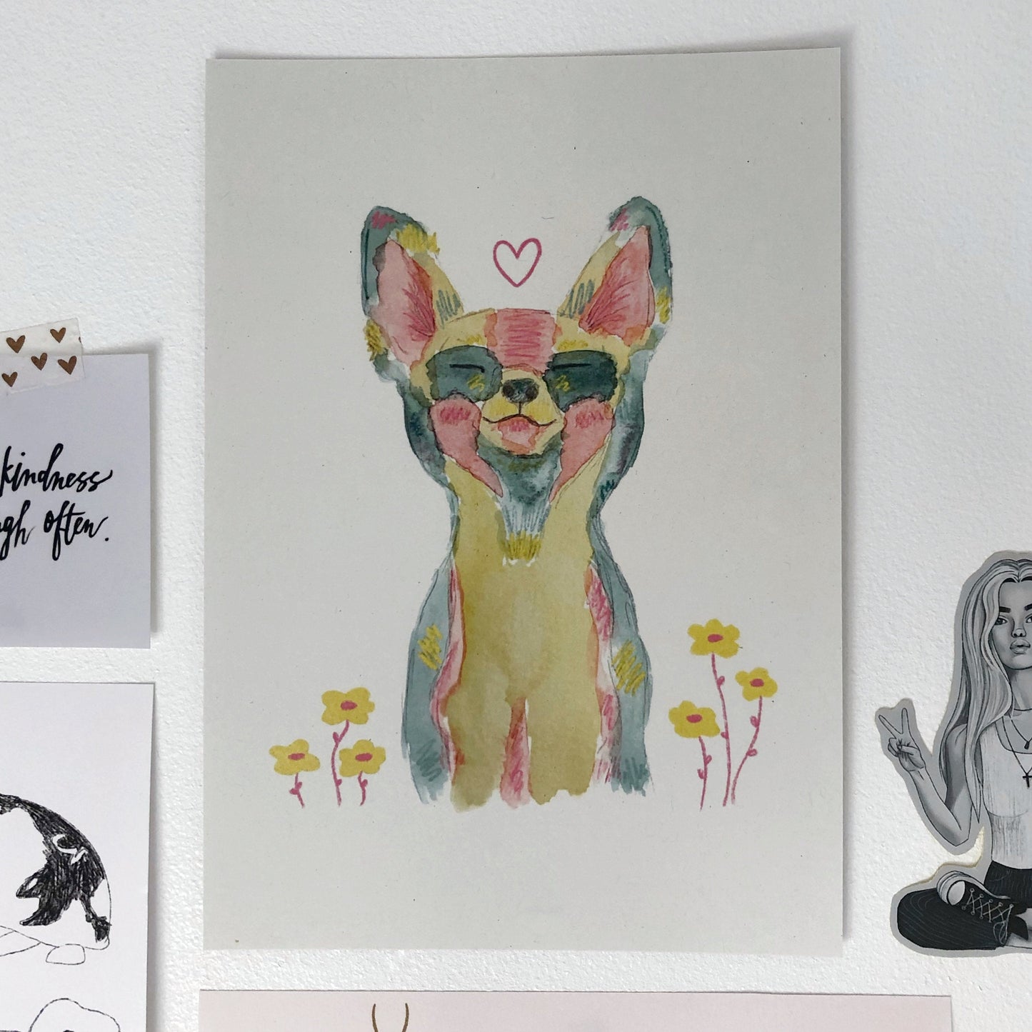 Watercolour Fox Print | A5 | Wall art