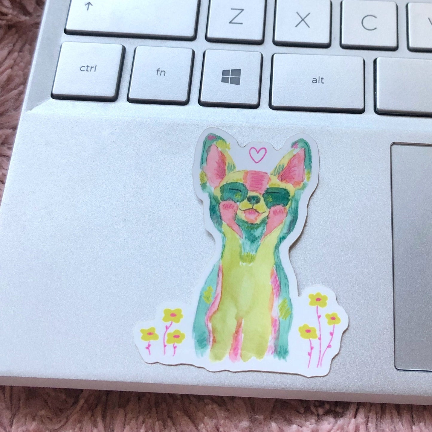 Watercolour Fox Vinyl Sticker | Die-cut