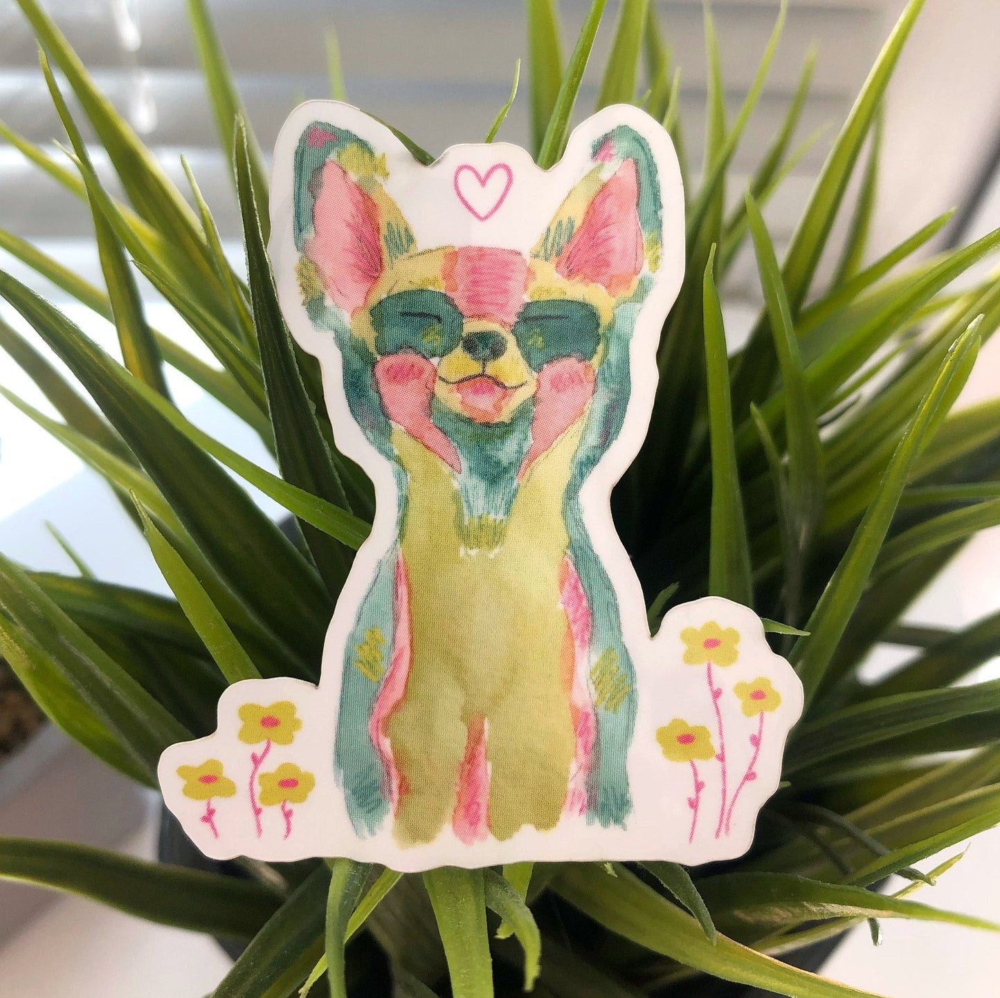 Watercolour Fox Vinyl Sticker | Die-cut
