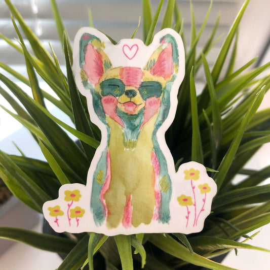 Watercolour Fox Vinyl Sticker | Die-cut