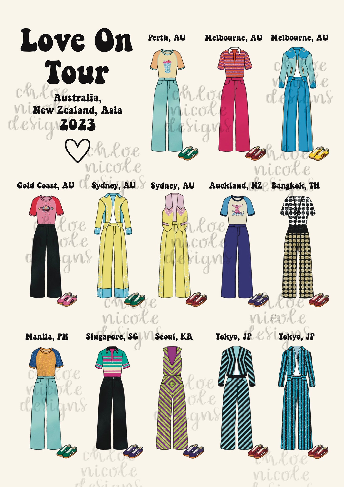 Love On Tour 2023 Australia Outfits A3 Poster | HSLOT New Zealand, Asia (Preorder)